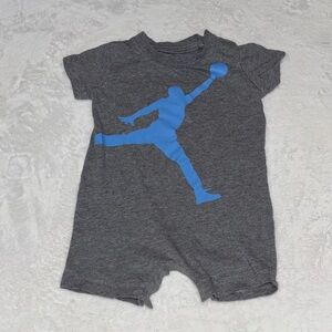 Jordan Gray One-Piece Romper with Blue Jumpman